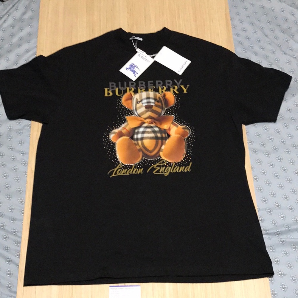 Burberry Black Teddy Bear T-Shirt Medium